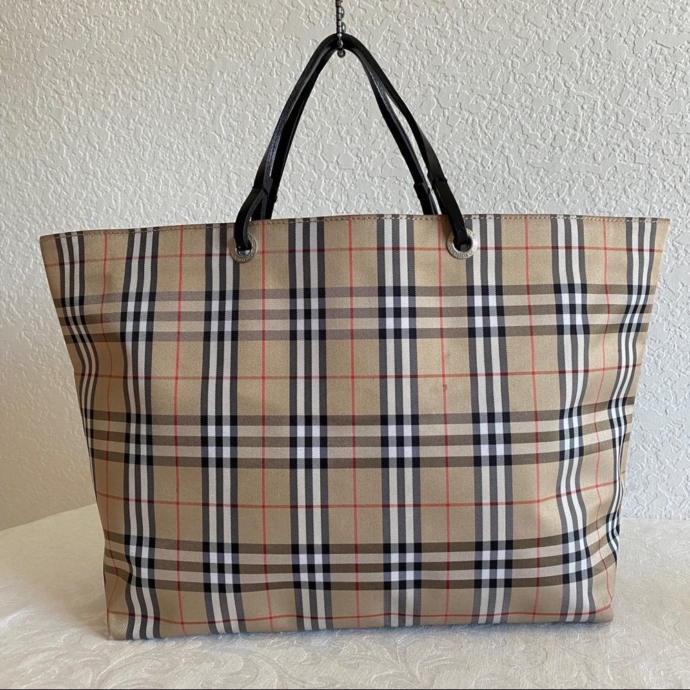 Burberry check nylon tote